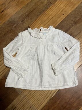 Edgehill Collection White Ruffled Long-Sleeve Blouse
